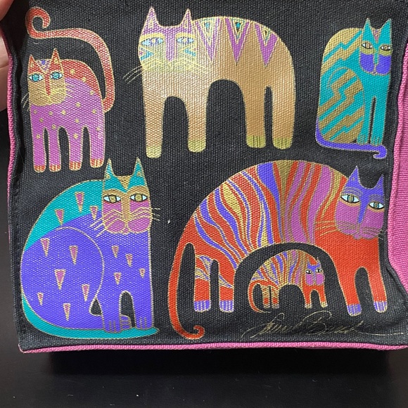 Laurel Burch Vintage Cat Print cosmetics bag Pouch - Picture 2 of 11